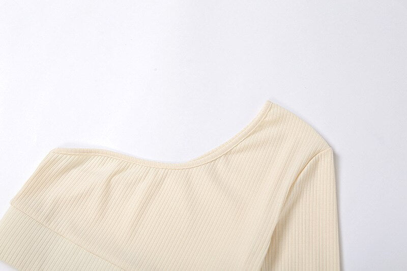 Seamless Ribbing Yoga Set Sportswear Tracksuit Fashion One Shoulder Top Leggings Pants Fitness Suit Running Energy Workout Suit | Vimost Shop.
