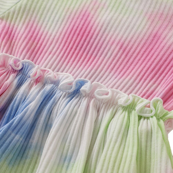 Tie dye Baby Girl Clothes 2Piece Bodysuit+Headband Fashion Kids Girl Outfits for Newborn Autumn Toddler Girl Clothing D30 | Vimost Shop.