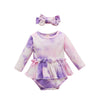 Tie dye Baby Girl Clothes 2Piece Bodysuit+Headband Fashion Kids Girl Outfits for Newborn Autumn Toddler Girl Clothing D30 | Vimost Shop.