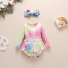 Tie dye Baby Girl Clothes 2Piece Bodysuit+Headband Fashion Kids Girl Outfits for Newborn Autumn Toddler Girl Clothing D30 | Vimost Shop.
