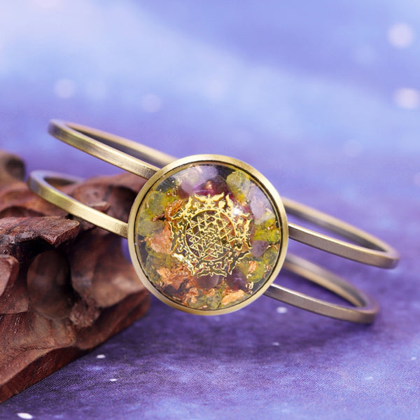 Orgonite Bangle Natural Crystal Chakra Bracelet Reiki Stone For Jewelry Making For Women Charm Jewelry Gifts Couples Bracelets | Vimost Shop.