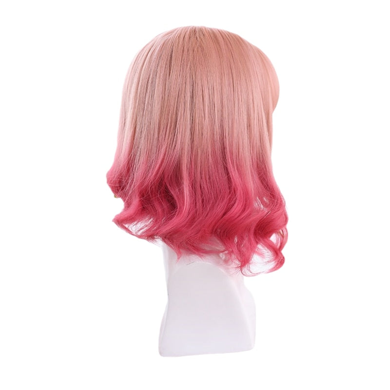 Gradient Pink Lolita Wigs Medium Loose Wave Sweet Harajuku Japanese Cosplay Wig Heat Resistant Synthetic Hair | Vimost Shop.