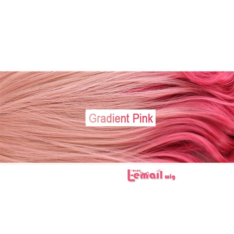 Gradient Pink Lolita Wigs Medium Loose Wave Sweet Harajuku Japanese Cosplay Wig Heat Resistant Synthetic Hair | Vimost Shop.