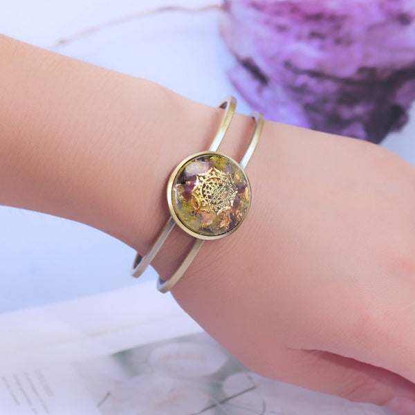 Orgonite Bangle Natural Crystal Chakra Bracelet Reiki Stone For Jewelry Making For Women Charm Jewelry Gifts Couples Bracelets | Vimost Shop.