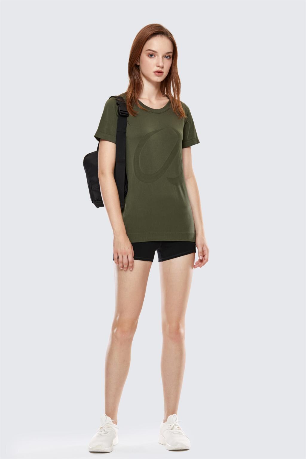 Women's Seamless Active Tops Short Sleeve Workout Running Sports Leisure T-Shirt