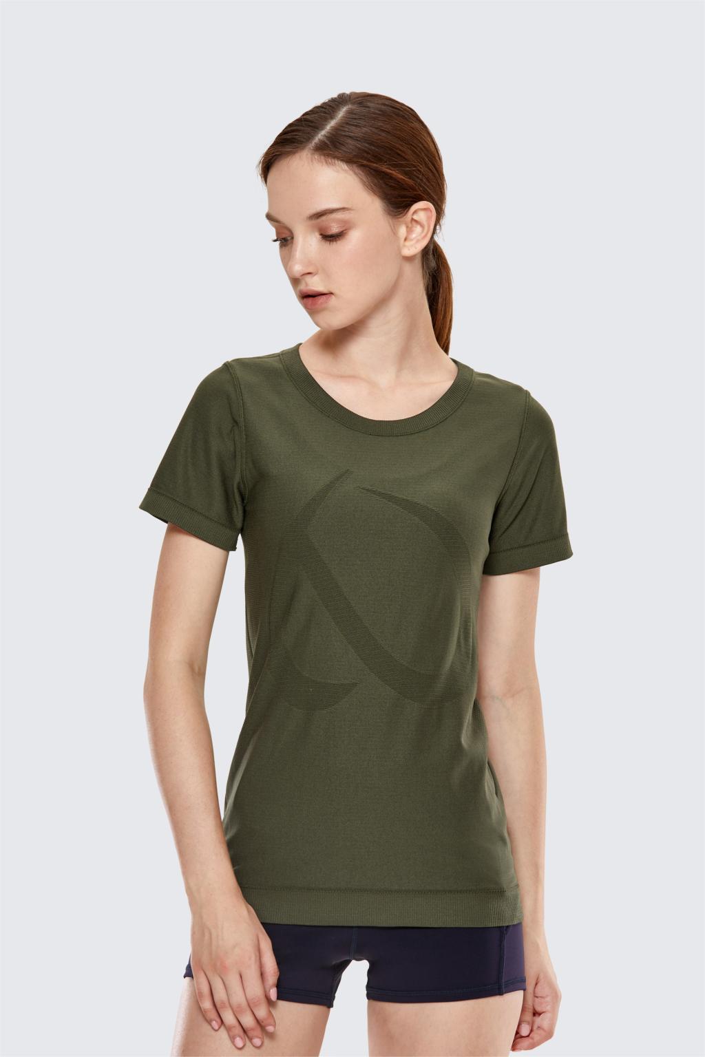 Women's Seamless Active Tops Short Sleeve Workout Running Sports Leisure T-Shirt