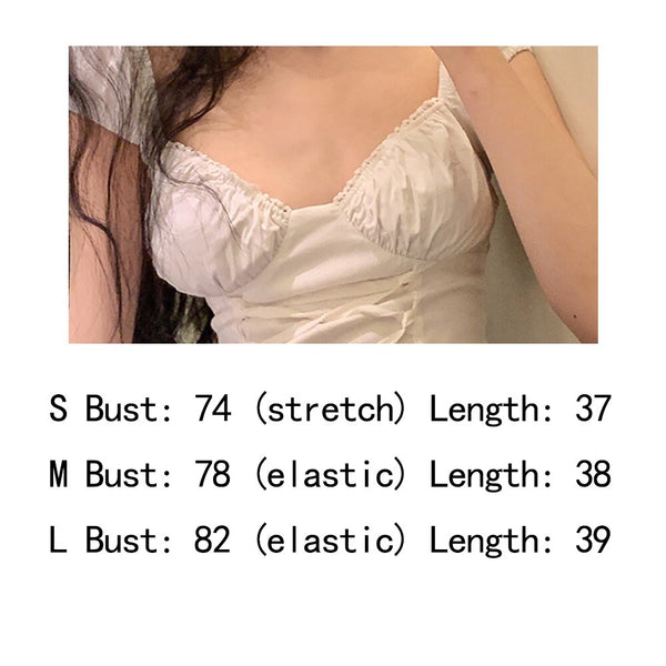 Square collar short-sleeved top lace-trimmed casual short shirt retro French palace strappy corset White puff sleeve ladies | Vimost Shop.