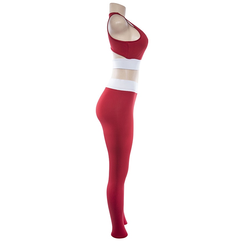 Women Tracksuit Solid Yoga Set Patchwork Running Fitness Jogging T-shirt Leggings Sports Suit Gym Sportswear Workout Clothes S-L | Vimost Shop.