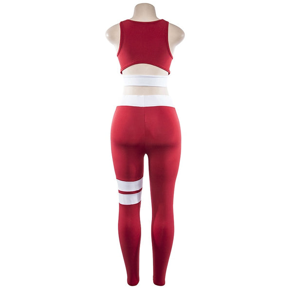 Women Tracksuit Solid Yoga Set Patchwork Running Fitness Jogging T-shirt Leggings Sports Suit Gym Sportswear Workout Clothes S-L | Vimost Shop.