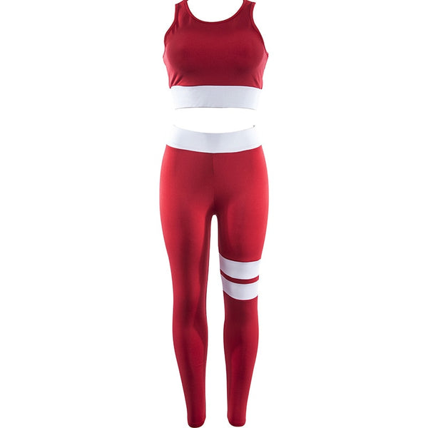 Women Tracksuit Solid Yoga Set Patchwork Running Fitness Jogging T-shirt Leggings Sports Suit Gym Sportswear Workout Clothes S-L | Vimost Shop.