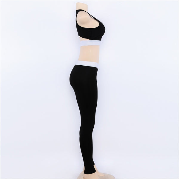 Women Tracksuit Solid Yoga Set Patchwork Running Fitness Jogging T-shirt Leggings Sports Suit Gym Sportswear Workout Clothes S-L | Vimost Shop.