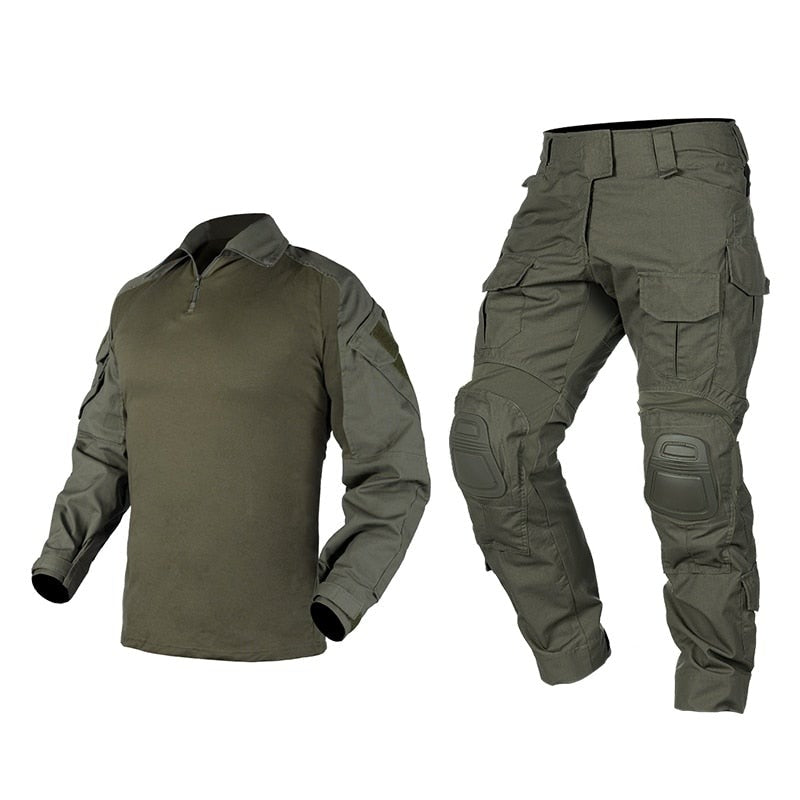 Tactical G3 Combat Suit Shirt & Pants Knee Pads Update Ver Camo Airsoft Military Combat Uniform