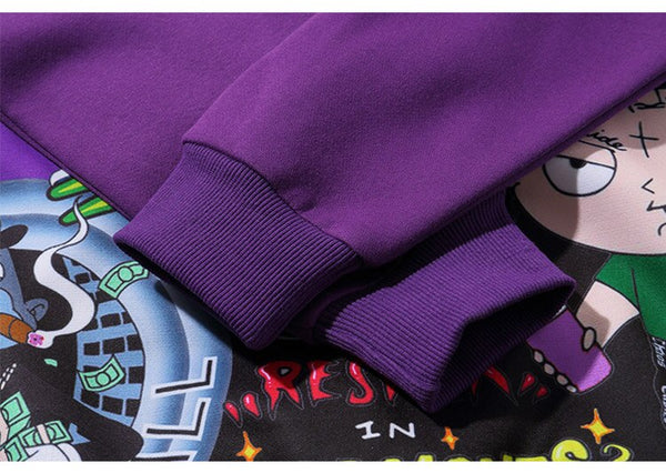 Men Fake 2 Pieces Hoodies For Men Letter Graffiti Harajuku High Street Style Oversize Hip Hop Fleece Couple Sweatshirt