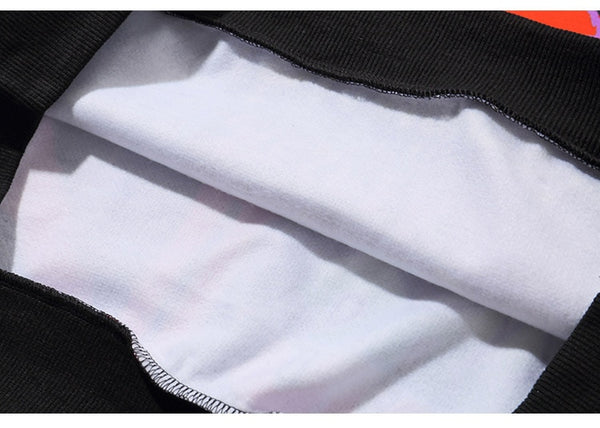 Men Fake 2 Pieces Hoodies For Men Letter Graffiti Harajuku High Street Style Oversize Hip Hop Fleece Couple Sweatshirt