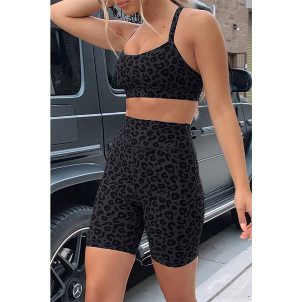 Seamless Leopard Yoga Sets Women Gym Clothes Bra Top And Leggings Shorts Sexy Fitness Sportswear Suit Running Workout Tracksuit | Vimost Shop.