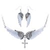 Angel Wing Cross Necklace Earrings Sets Women Biker Bling Jewelry Birthday Gifts for Her Wife Mom Girlfriend Dropshipping | Vimost Shop.
