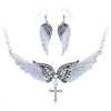 Angel Wing Cross Necklace Earrings Sets Women Biker Bling Jewelry Birthday Gifts for Her Wife Mom Girlfriend Dropshipping | Vimost Shop.