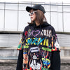 Hoodies Men Hip Hop Letter Print Men Pullover Cartoon Oversize Style Hooded Sweatshirt Lover High Street Streetwear