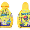 Hoodies Men Hip Hop Letter Print Men Pullover Cartoon Oversize Style Hooded Sweatshirt Lover High Street Streetwear