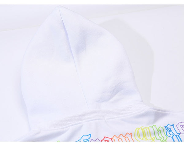 Hoodies Men Hip Hop Letter Print Men Pullover Cartoon Oversize Style Hooded Sweatshirt Lover High Street Streetwear