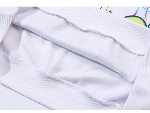 Hoodies Men Hip Hop Letter Print Men Pullover Cartoon Oversize Style Hooded Sweatshirt Lover High Street Streetwear