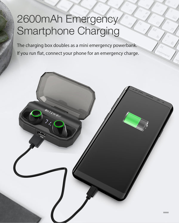 True Wireless Bluetooth 5.0 Inear Earphone 2600mAh Battery Charging Digital Power Display Sport Earbuds | Vimost Shop.