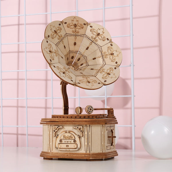 Arrival DIY 3D Gramophone Box,Pumpkin Cart Wooden Puzzle Game Assembly Popular Toy Gift for Children Adult | Vimost Shop.