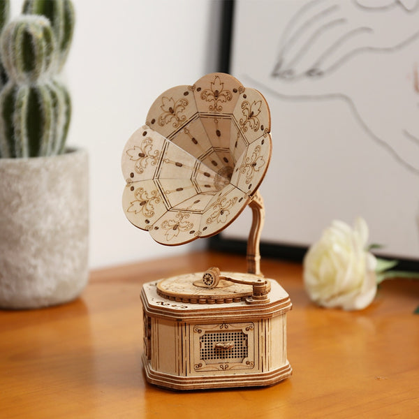 Arrival DIY 3D Gramophone Box,Pumpkin Cart Wooden Puzzle Game Assembly Popular Toy Gift for Children Adult | Vimost Shop.