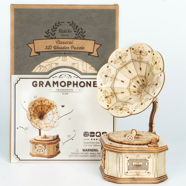 Arrival DIY 3D Gramophone Box,Pumpkin Cart Wooden Puzzle Game Assembly Popular Toy Gift for Children Adult | Vimost Shop.