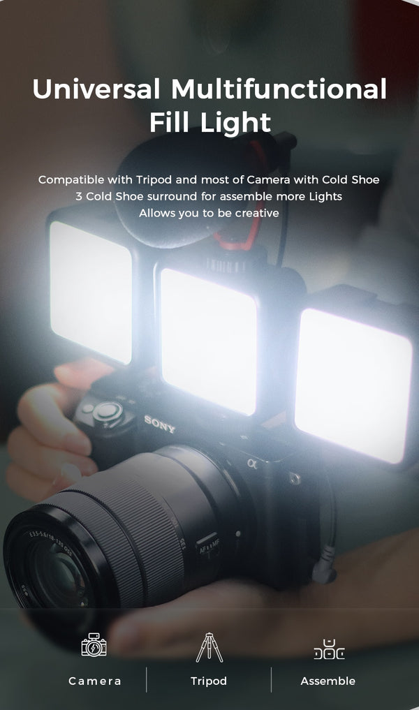 VIJIM VL81 3200k-5600K 850LM 6.5W Dimmable Mini LED Video Light Smartphone SLR Camera Rechargable Vlog Fill Light | Vimost Shop.