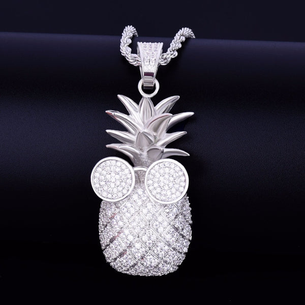 Gold Color Pineapple shape Necklace & Pendant With 4mm Tennis Chain  AAA Cubic Zircon Men's Women Hip hop Rock Jewelry 2.4x5.8CM | Vimost Shop.