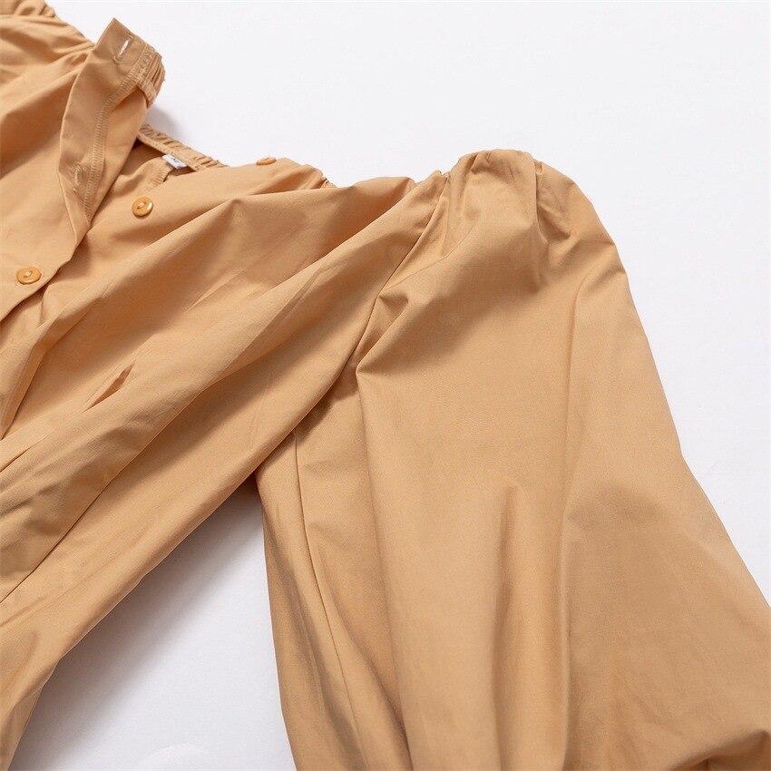 Women Sexy Party Off Shoulder Top Ladies White Black Shirt Cotton Bodycon Blouse Lantern Sleeve Elegant Khaki Blouse | Vimost Shop.