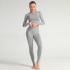 Lycra Seamless 2PCS Women Yoga Set Gym Clothing Fitness Leggings+Cropped Shirts Sport Suit Women Long Sleeve Tracksuit Active | Vimost Shop.