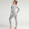 Lycra Seamless 2PCS Women Yoga Set Gym Clothing Fitness Leggings+Cropped Shirts Sport Suit Women Long Sleeve Tracksuit Active | Vimost Shop.