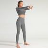 Lycra Seamless 2PCS Women Yoga Set Gym Clothing Fitness Leggings+Cropped Shirts Sport Suit Women Long Sleeve Tracksuit Active | Vimost Shop.