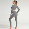 Lycra Seamless 2PCS Women Yoga Set Gym Clothing Fitness Leggings+Cropped Shirts Sport Suit Women Long Sleeve Tracksuit Active | Vimost Shop.