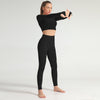 Lycra Seamless 2PCS Women Yoga Set Gym Clothing Fitness Leggings+Cropped Shirts Sport Suit Women Long Sleeve Tracksuit Active | Vimost Shop.
