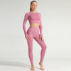 Lycra Seamless 2PCS Women Yoga Set Gym Clothing Fitness Leggings+Cropped Shirts Sport Suit Women Long Sleeve Tracksuit Active | Vimost Shop.