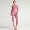 Lycra Seamless 2PCS Women Yoga Set Gym Clothing Fitness Leggings+Cropped Shirts Sport Suit Women Long Sleeve Tracksuit Active | Vimost Shop.