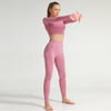 Lycra Seamless 2PCS Women Yoga Set Gym Clothing Fitness Leggings+Cropped Shirts Sport Suit Women Long Sleeve Tracksuit Active | Vimost Shop.