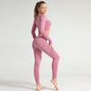 Lycra Seamless 2PCS Women Yoga Set Gym Clothing Fitness Leggings+Cropped Shirts Sport Suit Women Long Sleeve Tracksuit Active | Vimost Shop.