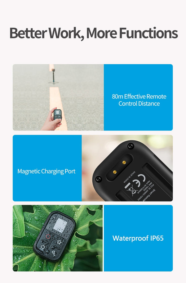 80M Wifi Remote Control Self-luminous OLED Screen With Set and Shortcut Key For GoPro Hero 8 7 6 5 4 Session | Vimost Shop.