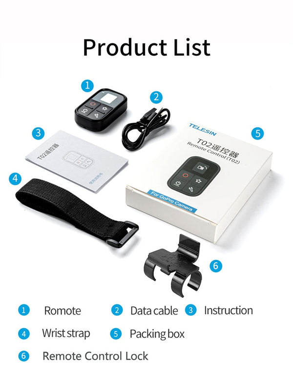 80M Wifi Remote Control Self-luminous OLED Screen With Set and Shortcut Key For GoPro Hero 8 7 6 5 4 Session | Vimost Shop.