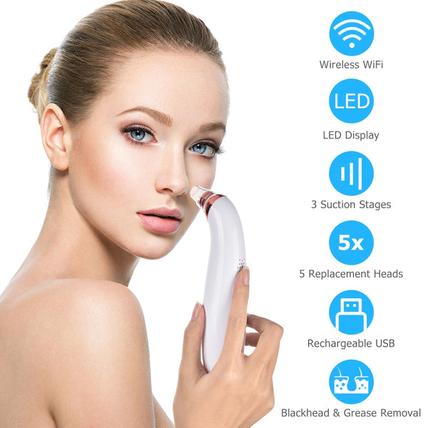 WiFi Blackhead Remover Wireless Camera Monitor  Suction  USB Rechargeable Facial Pore Cleaner  Comedone Acne Pimple Black Head | Vimost Shop.