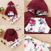 3Pcs Winter Infant Girls Clothing Floral Printed Hooded Sweatshirts And Pants Headband Outfits Casual Newborn Clothing D30 | Vimost Shop.
