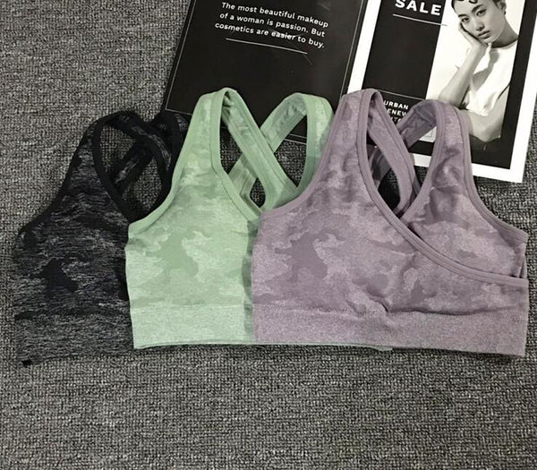 Seamless Camo Print Yoga Set Fitness Gym Sports Bra Crop Top Leggings Suit High Waist Workout Set Jogging Clothing For Women | Vimost Shop.