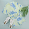 Tie Dye Print Casual Gym Sports Two Piece Set Fashion Workout Fitness Running Tracksuit Women Short Sleeve T Shirt Shorts Suit | Vimost Shop.