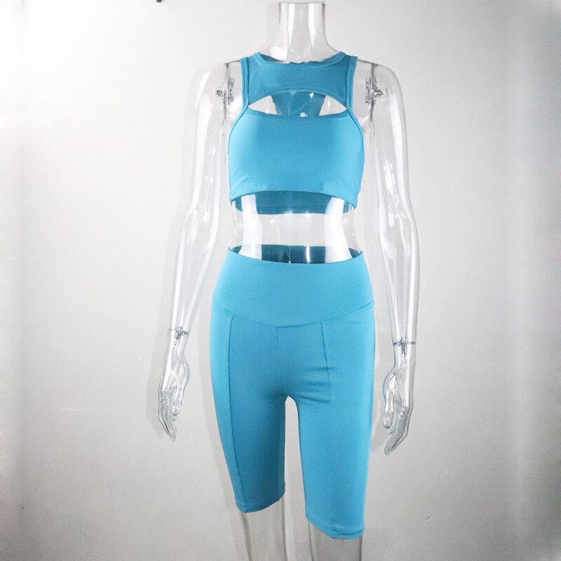 Seamless Solid Sports Yoga Set Gym Fitness Tracksuit Fashion Tank Top Shorts Suit Jogging Workout Training Dance Clothing Suit | Vimost Shop.