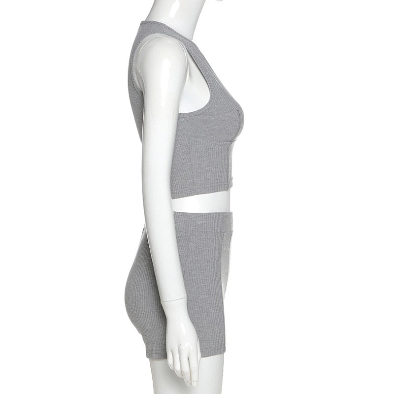 Sexy Women Casual Two Pieces Set Tank Crop Top Skinny Pants Workout Tracksuit High Elastic Fitness Jogger Sporty Fashion Suit | Vimost Shop.
