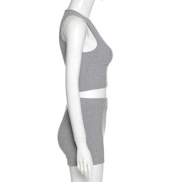 Sexy Women Casual Two Pieces Set Tank Crop Top Skinny Pants Workout Tracksuit High Elastic Fitness Jogger Sporty Fashion Suit | Vimost Shop.